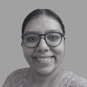 Anu Datta black and white headshot