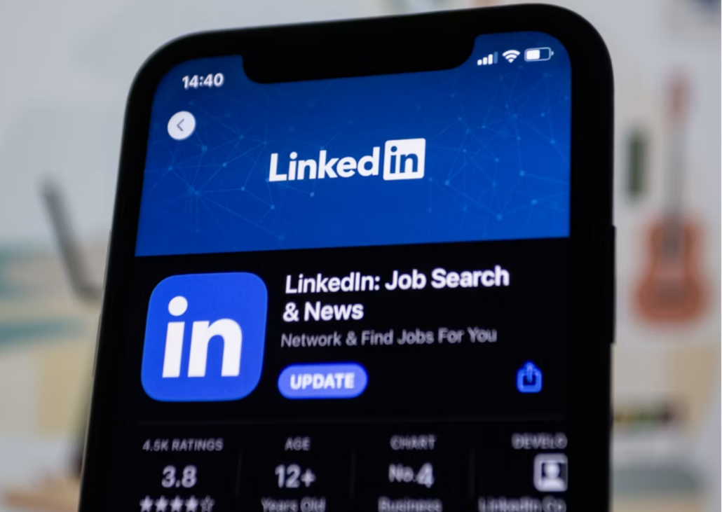 Phone with Linkedin app open
